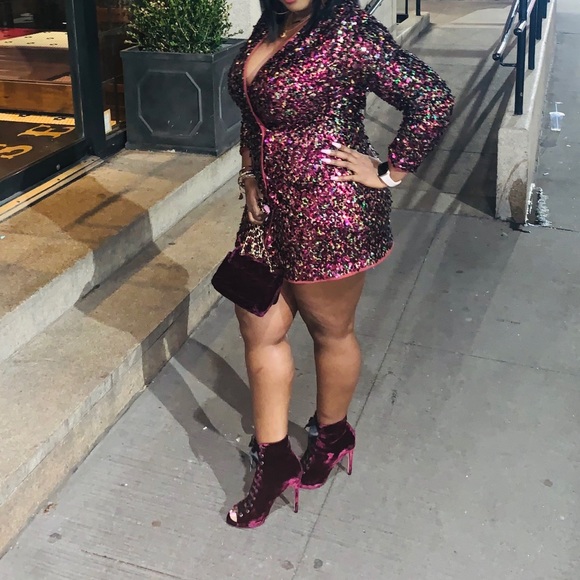 Dresses | Burgundy Sequin Long Sleeve 